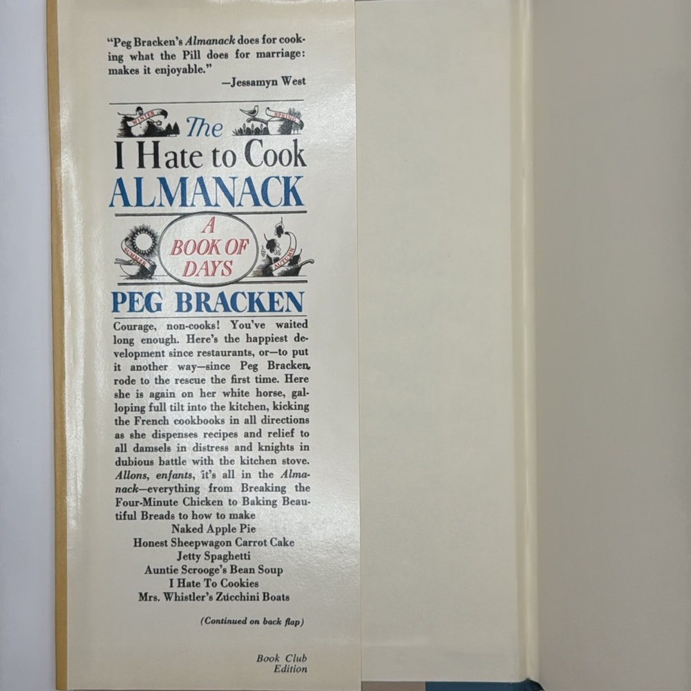 76’ The I‎ Hate To Cook Almanac Cookbook by Peg Braken - Picture 7 of 16